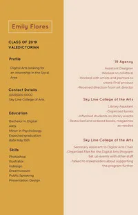 Pink and Brown Professional Resume CV
