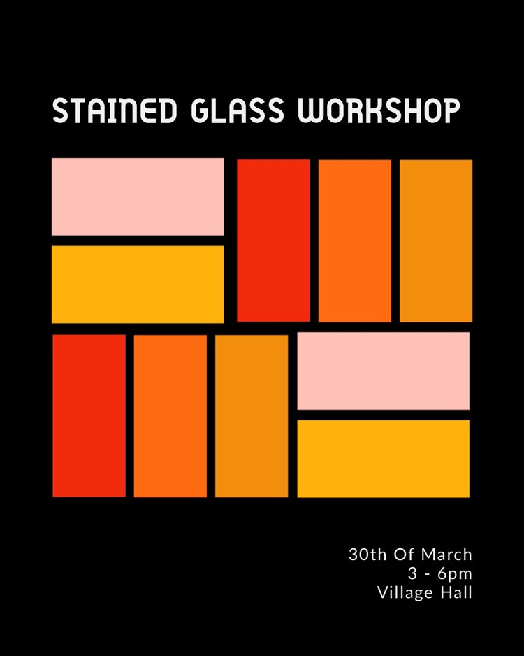 Orange & Black Stained Glass Workshop Instagram Portrait