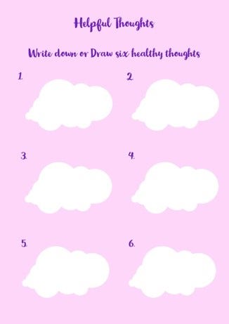 Iteration Purple & pink Helpful Thoughts Worksheet