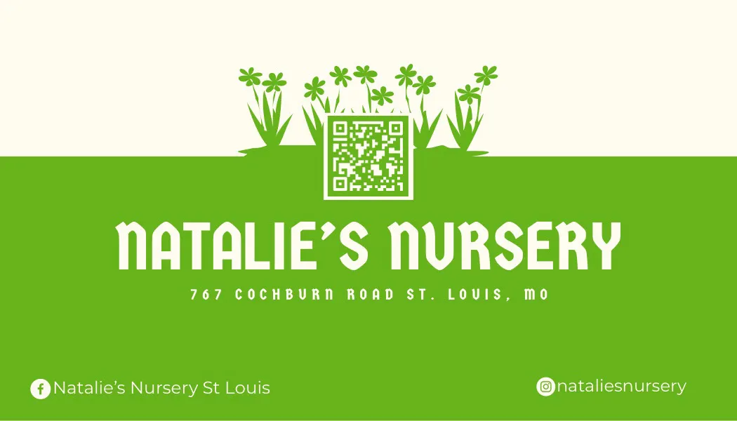 Green Nursery Business Card With QR Code