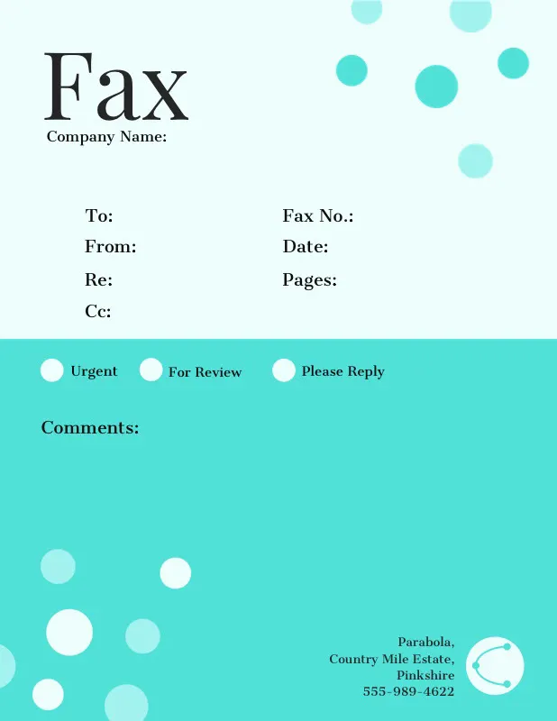 Blue Spotted Fax Cover Sheet