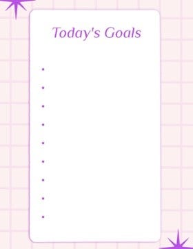 Pink & Purple Grid Today’s Goals List Planner