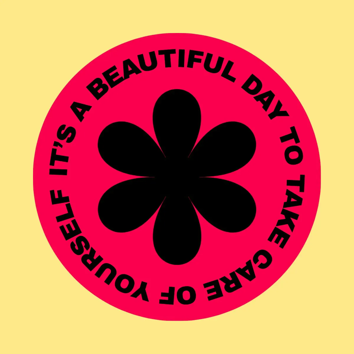 Pink Bold Graphic Circle Sticker