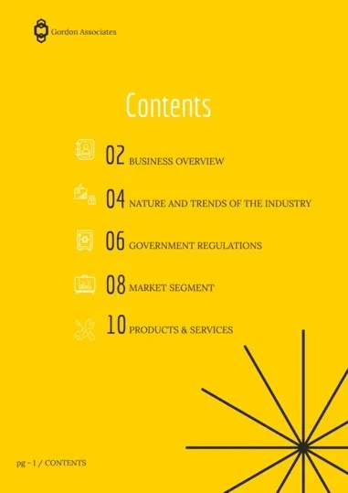 Black and Yellow Abstract White Paper Team Table of Contents Page