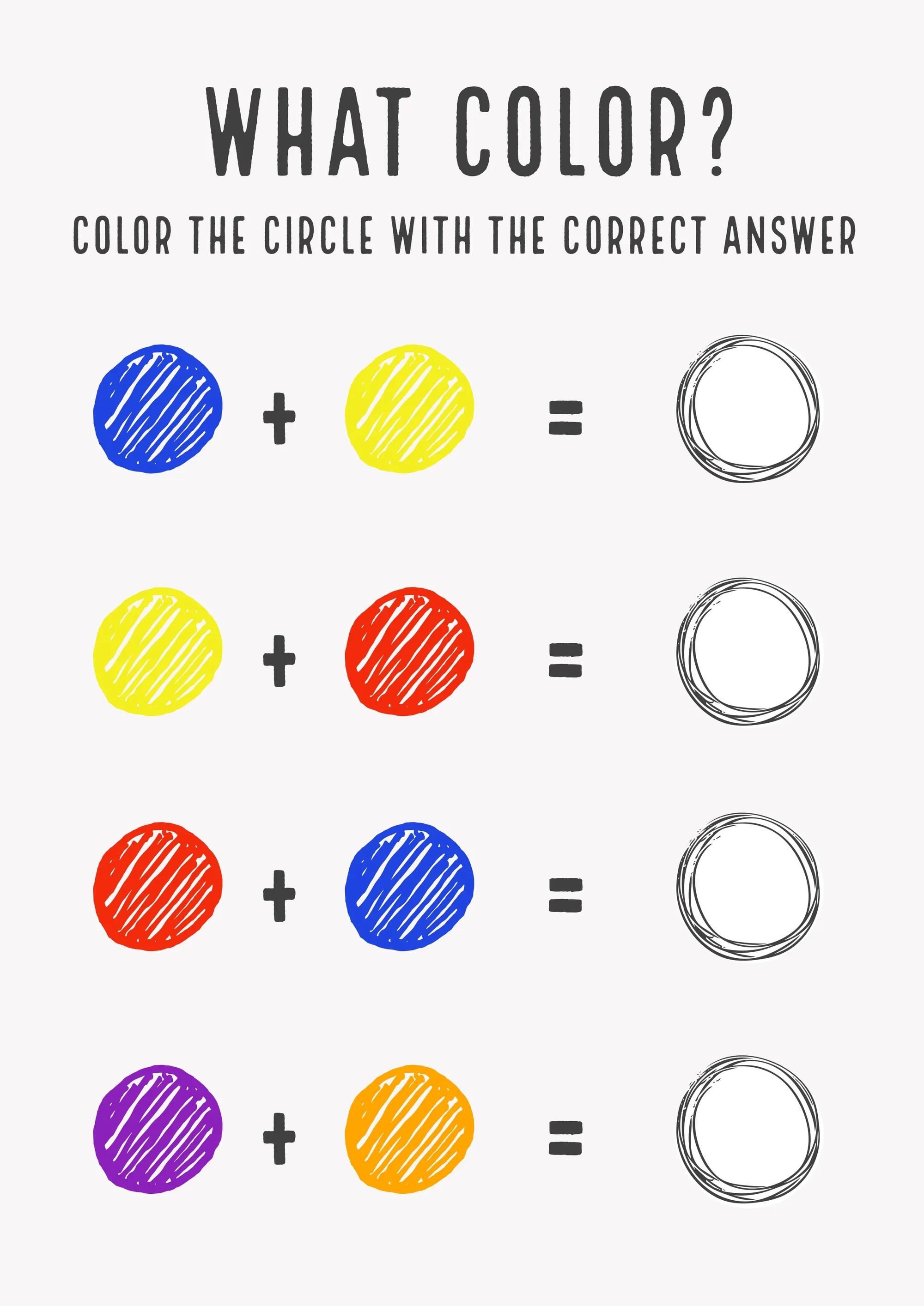 Color Learning Worksheet