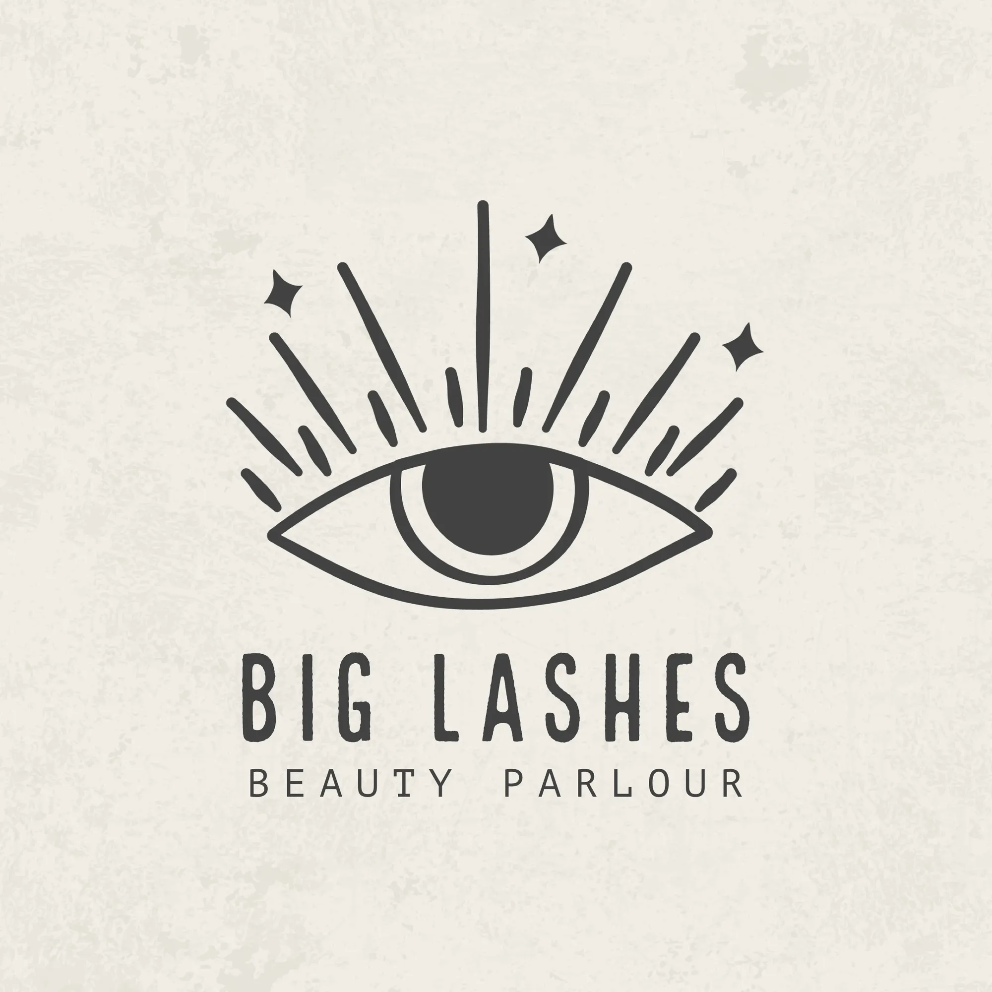 Off White and Black Big Lashes Beauty Parlour Logo