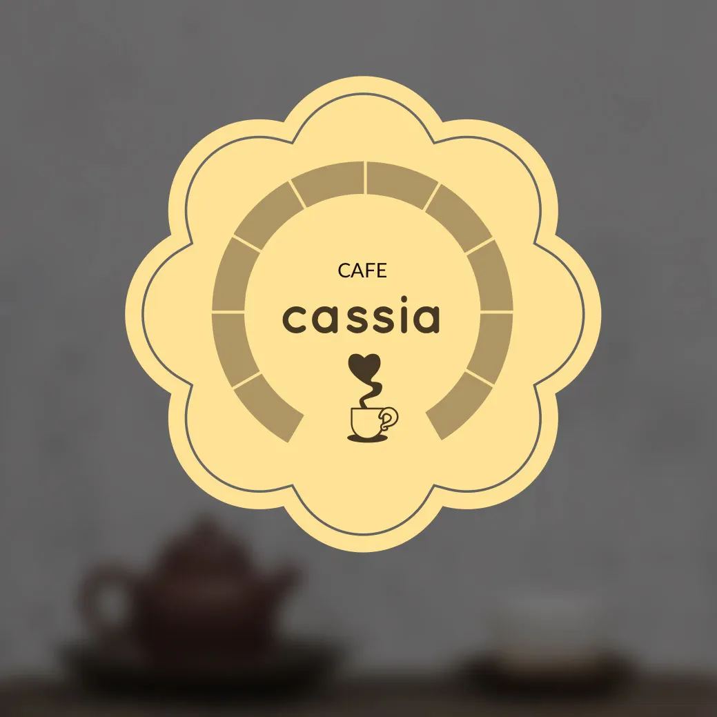 Grey and Yellow Cafe Badge