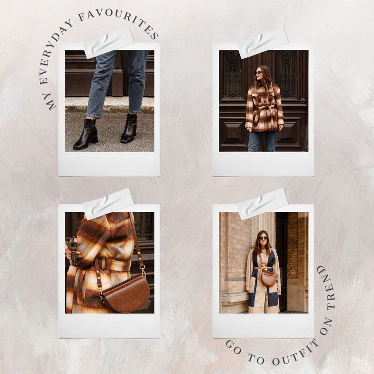 Brown White Polaroid Favorite Outfit Look Book Instagram Square
