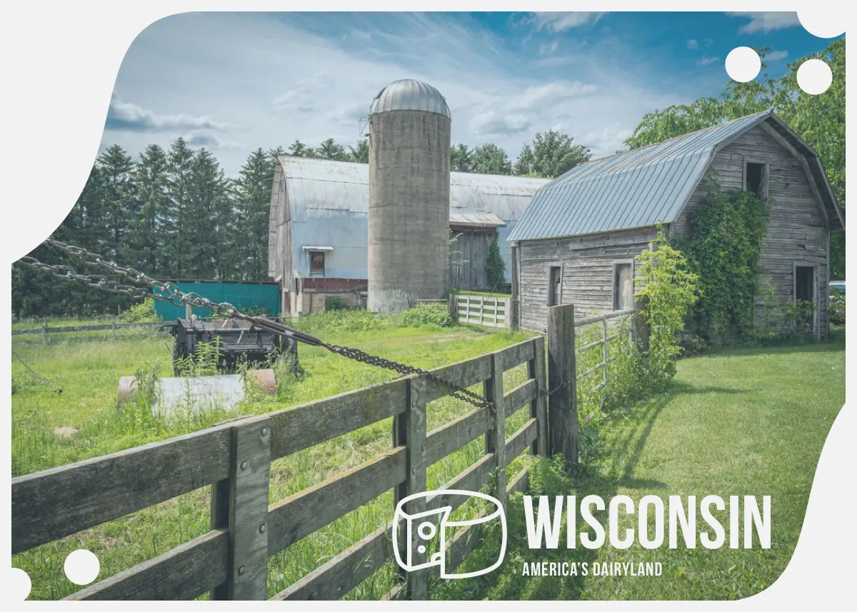 Wisconsin USA Postcard with Farm Photo