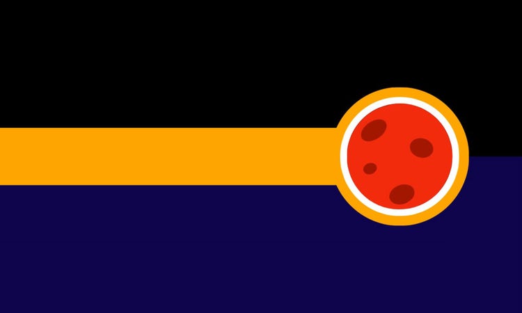minimal black and orange space flag maker