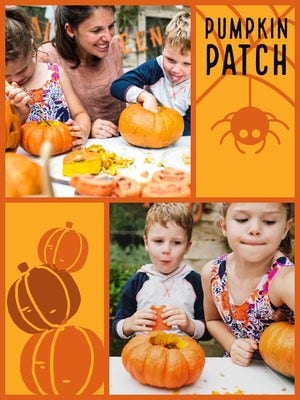 Orange and Bright Toned Kids Halloween Party Instagram Portrait Family Collage