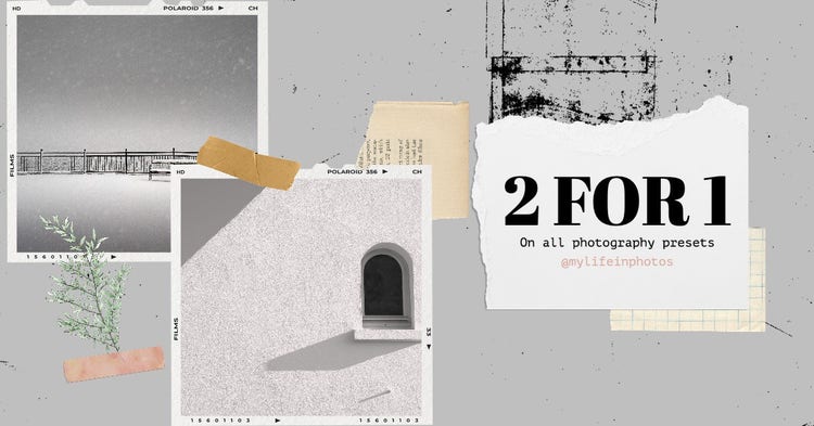 Gray 2 For 1 Photography Presets Collage Scrapbook Facebook Post