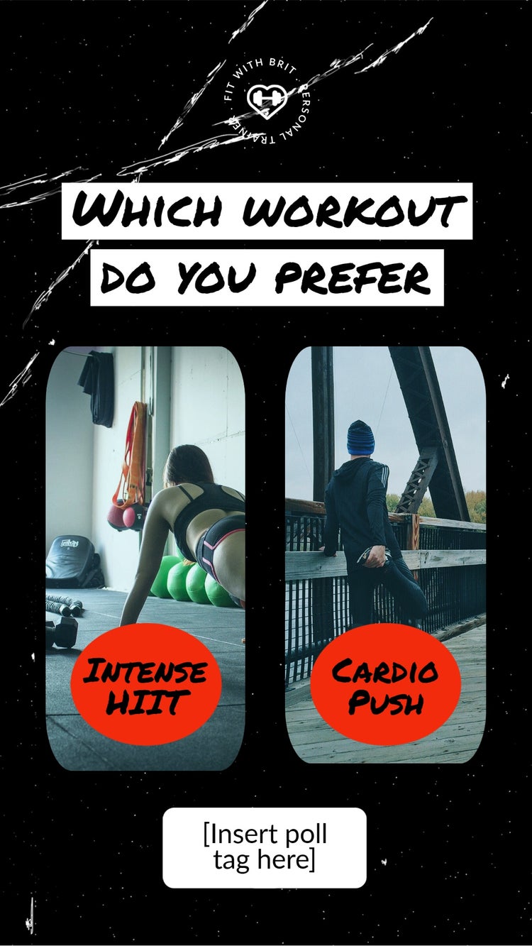 Black White Red Which Workout Interactive Instagram Story