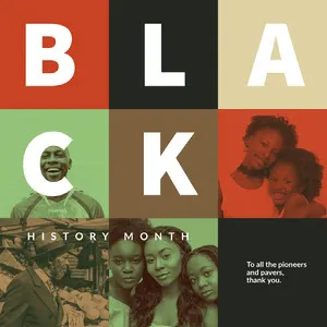 Dark Color Toned Black History Month Instagram Post Tumble Collage