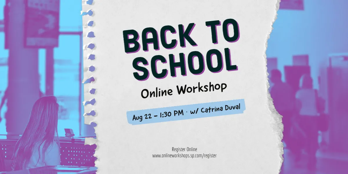Iteration Purple Background Back To School Online Workshop.