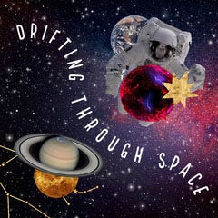 Purple White Astronaut Drifting Through Space Instagram Square