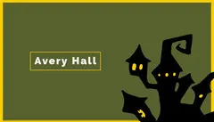 Green Haunted House Halloween Party Place Card Halloween Party Place Card