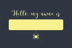 Black and Yellow Pumpkin Scare Halloween Party Name Tag Halloween Party Place Card