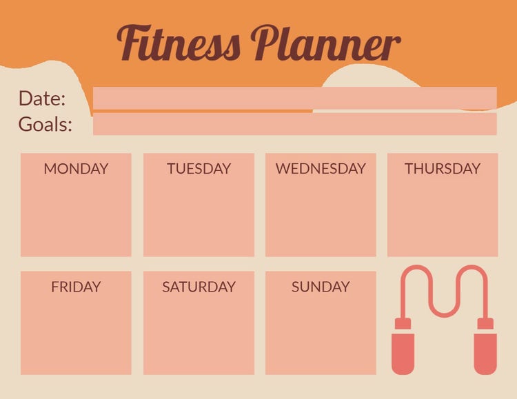 Pink & Orange Abstract Fitness Planner