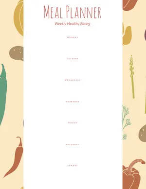Orange and White Empty Meal Planner Meal Planner 