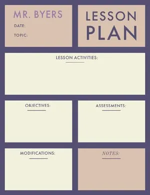 Violet and White Lesson Plan Lesson Plan