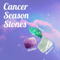 Blue and Pink Sunset Sky Stars Cancer Season Stones Instagram Square