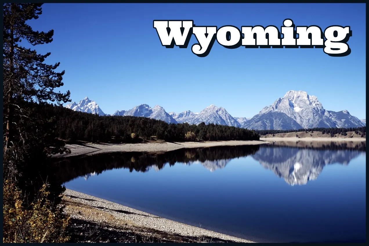 Blue Wyoming Postcard