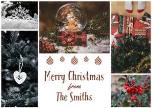 Family Christmas Postcard with Collage Christmas Postcard