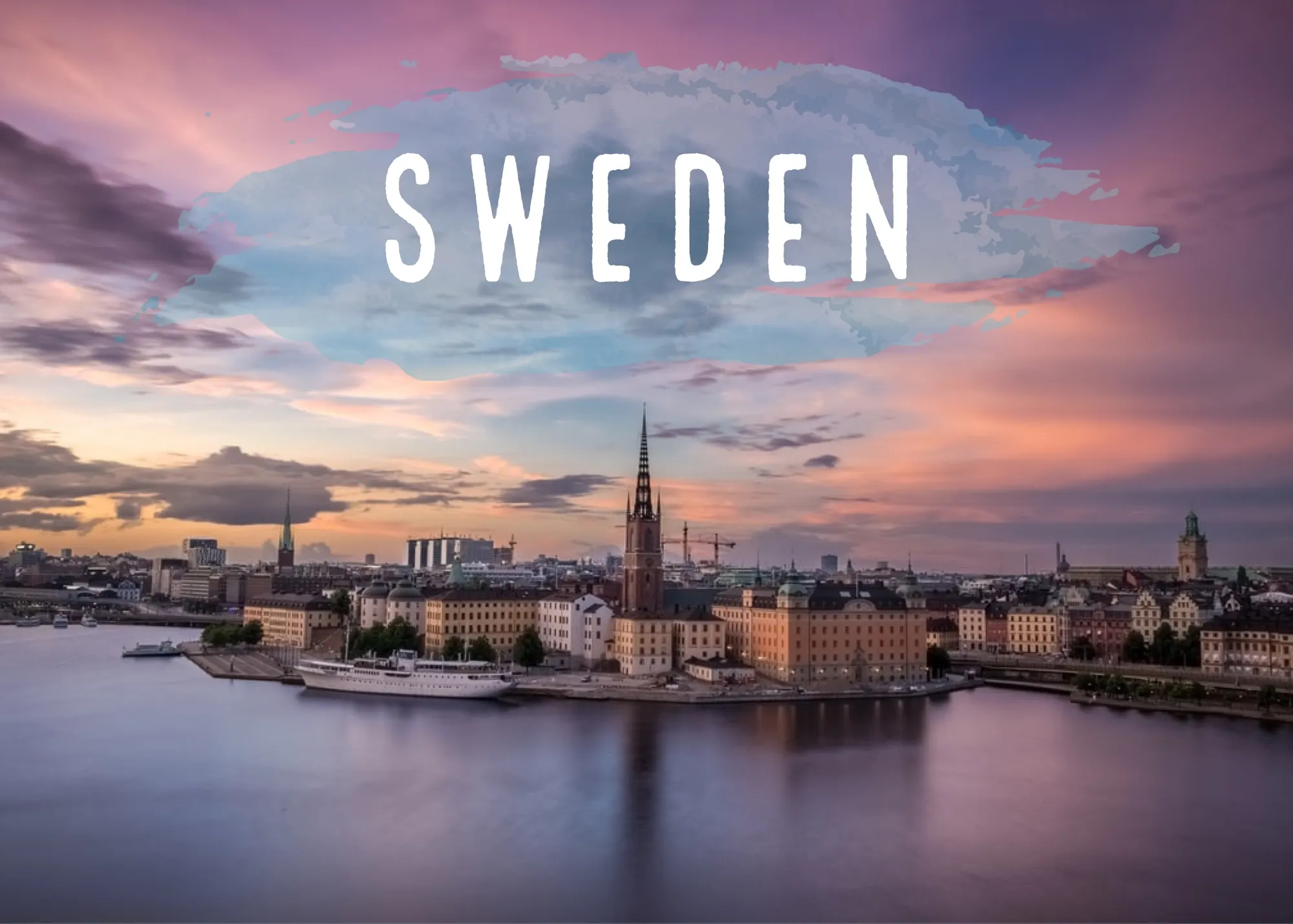 Colourful Sweden Tourist Postcard 