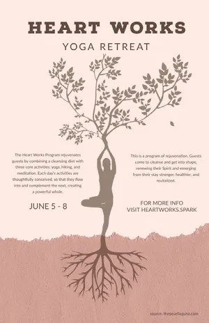 White and Pink Yoga Retreat Poster Yoga Poster
