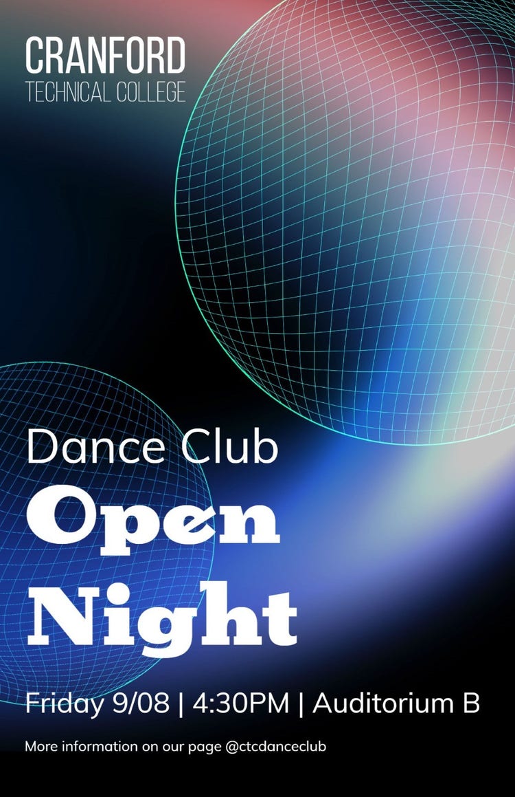 Multicolored Gradient Dance Club Open Night Poster