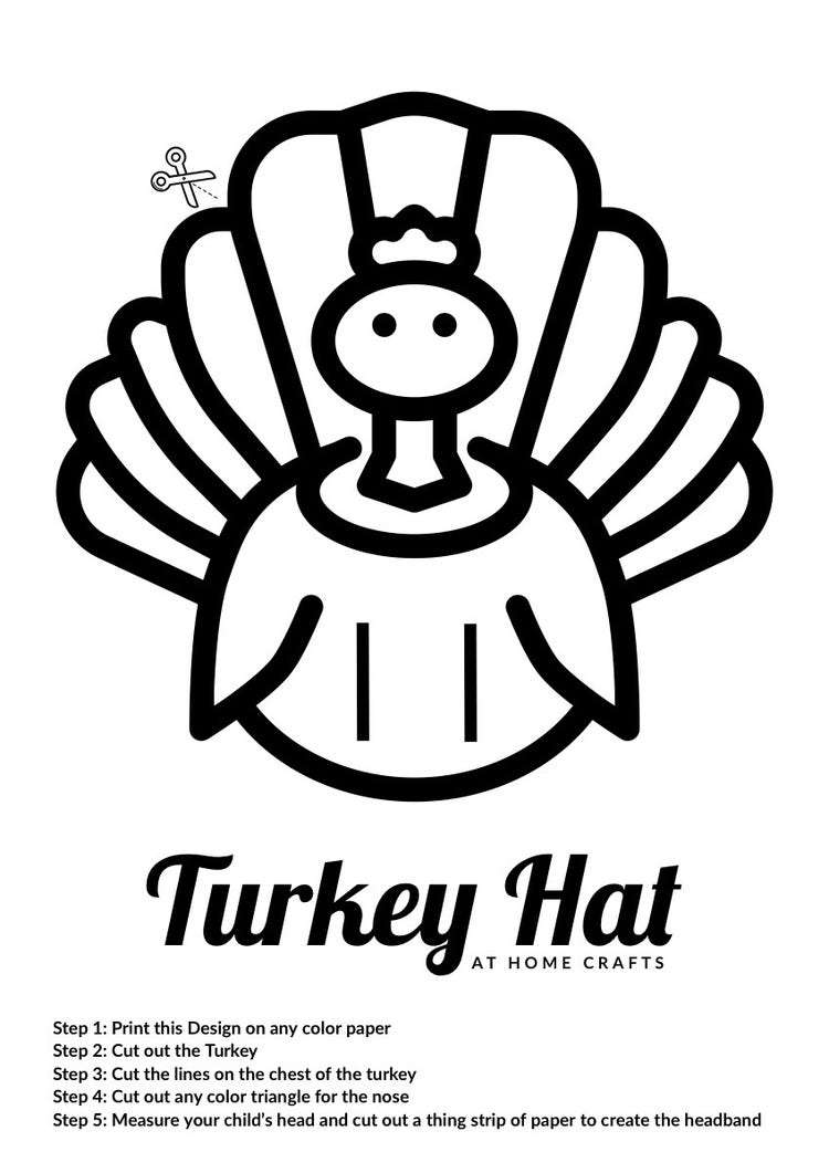 Black and White DIY Turkey Hat Flyer