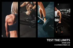 Black and Dark Toned Collage Gym Ad Facebook Banner Gym