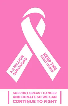 Pink and White Breast Cancer Poster Breast Cancer Flyer