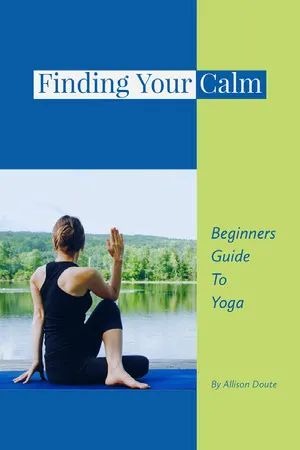 Green and Blue Finding Your Calm Book Cover Yoga Poster