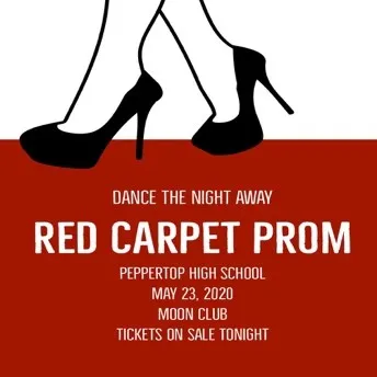 Black White and Claret Prom Poster