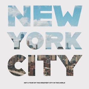 Typography New York City Tour Travel Instagram Square Typography Poster