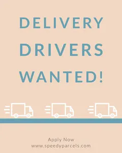 Blue Delivery Drivers Wanted Instagram Portrait  Now Hiring Poster
