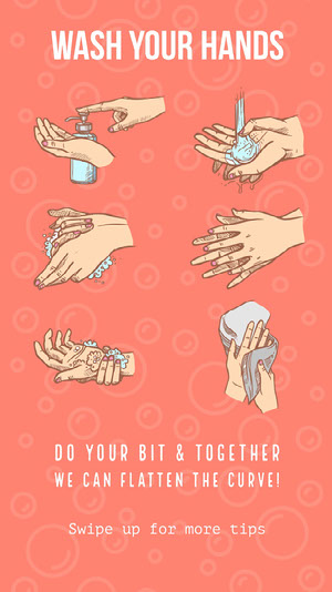 Red and White Wash Your Hands Poster Wash Your Hands Poster