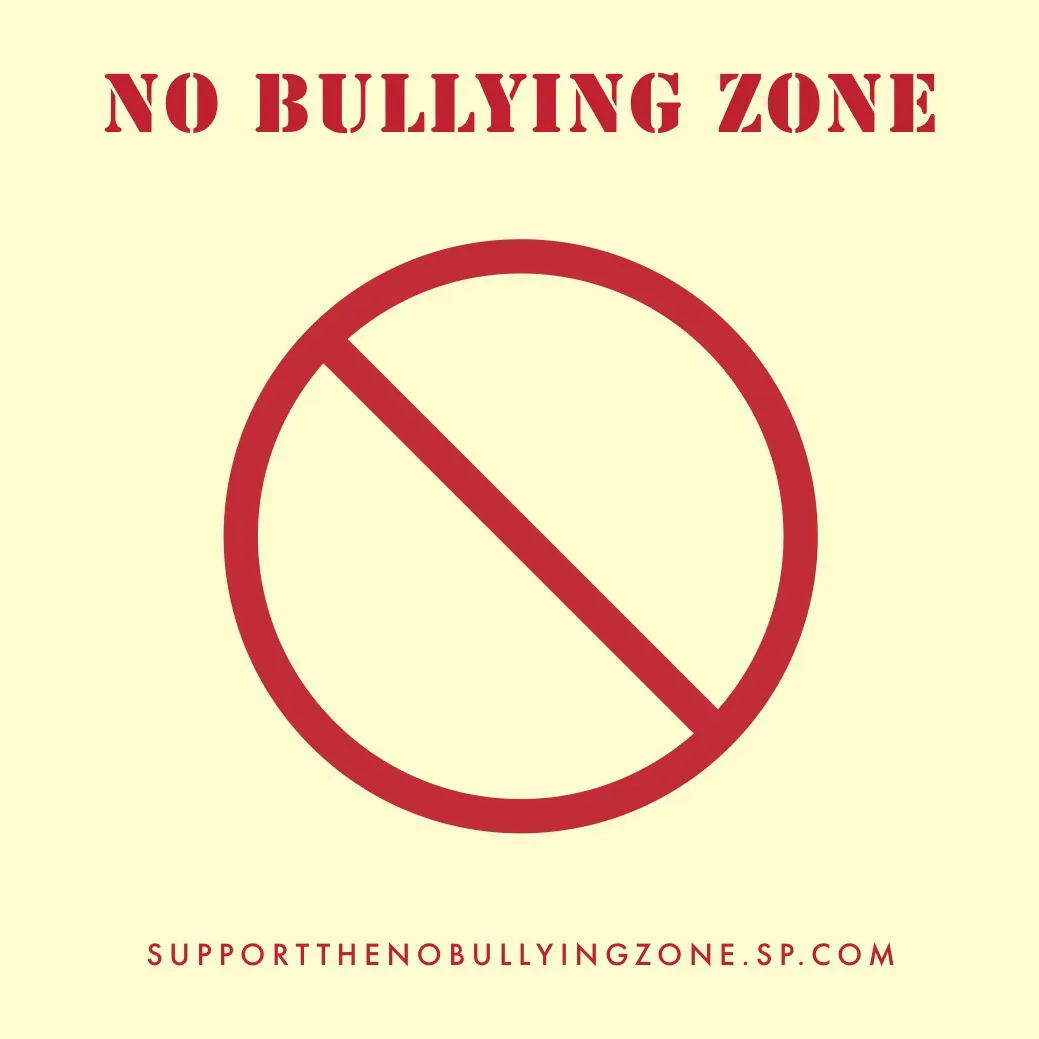 Yellow and Red No Bullying Zone Instagram Square 
