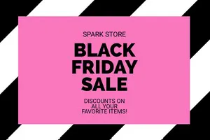 Pink, Black and White Black Friday Sale Ad Facebook Banner Black Friday