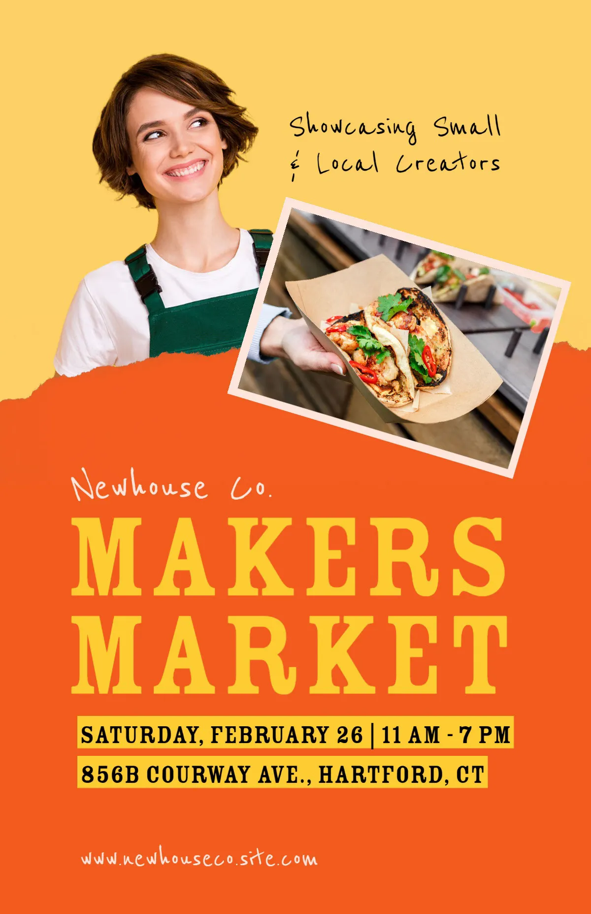 Orange and Yellow Makers Market Poster