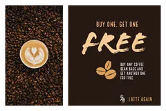 Black With Fresh Coffee Cafe Flyer Bogo
