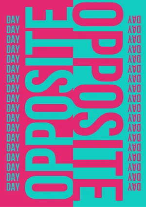 bold graphic Opposite Day A3 poster A3 Size Poster