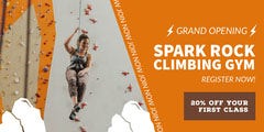 Orange and White Climbing Gym Advertisement Gym