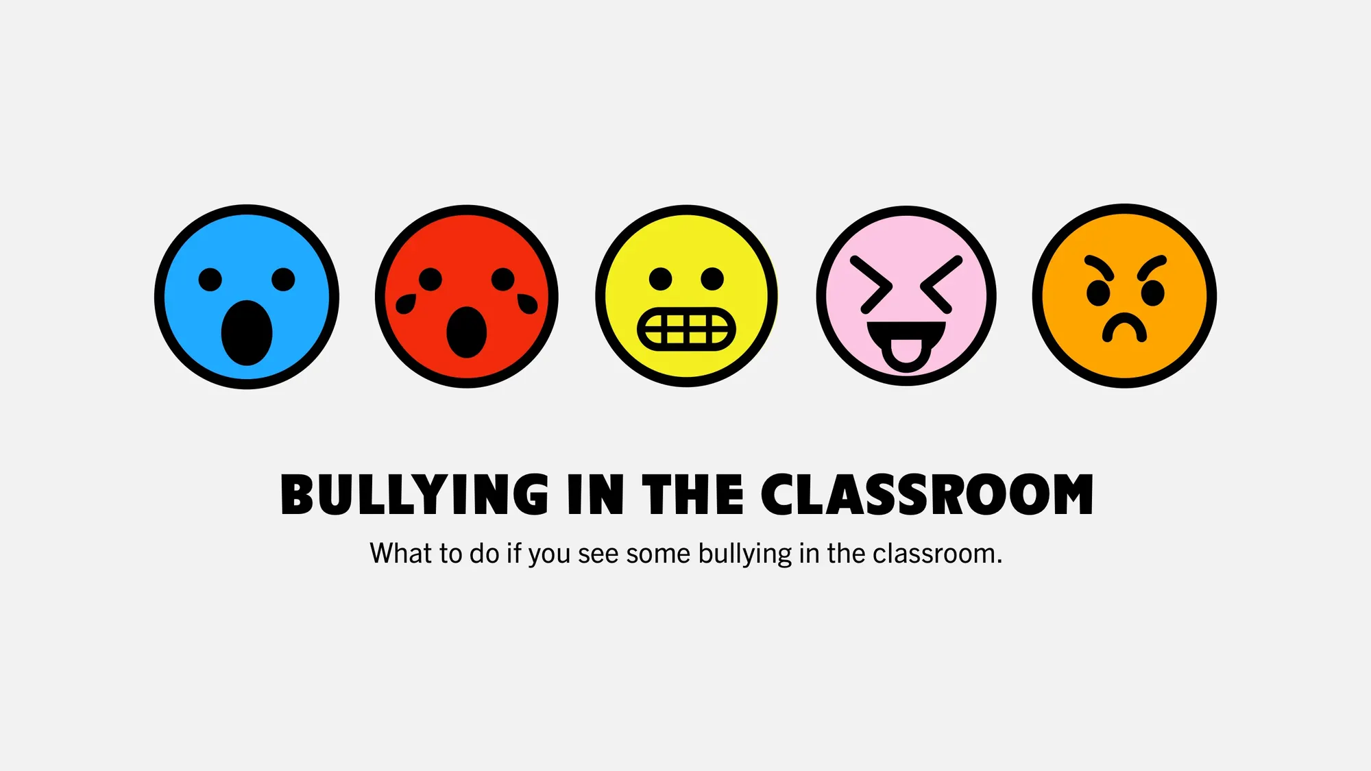 white bright multicolored bullying in the classroom presentation cover widescreen