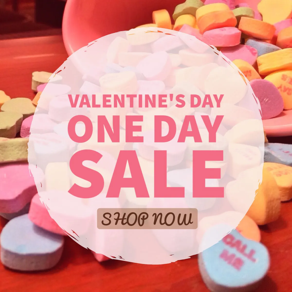 Candy Photo Valentines Day Store Sale Instagram Square Ad