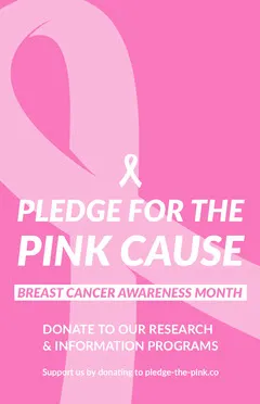 White and Pink Breast Cancer Poster Breast Cancer Flyer
