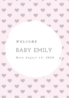 Pin and White Birth Announcement Welcome Poster