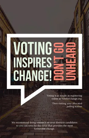 White and Red Speech Bubble Vote in Election Flyer Grassroot Movement Poster